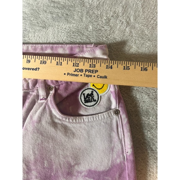 Lee Purple Tie Dye High Waist Crop Boot Cut Jeans 27 x 30 Raw Edge at Ankle - Picture 13 of 17
